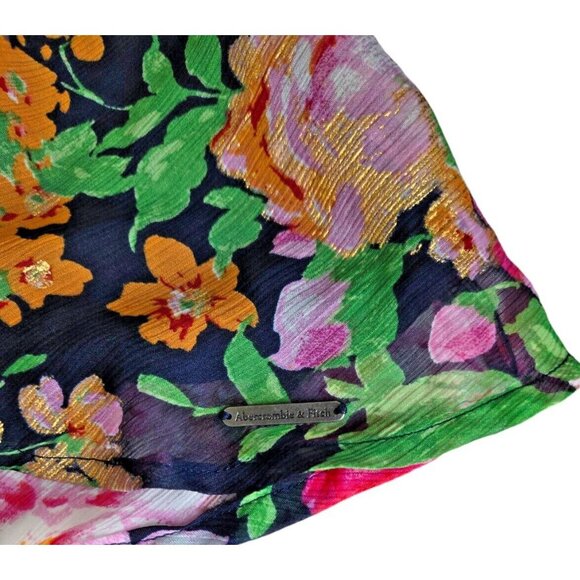 Abercrombie & Fitch Floral A-Line Mini Skirt Women's 2 Fully Lined Side Zip - Picture 5 of 8